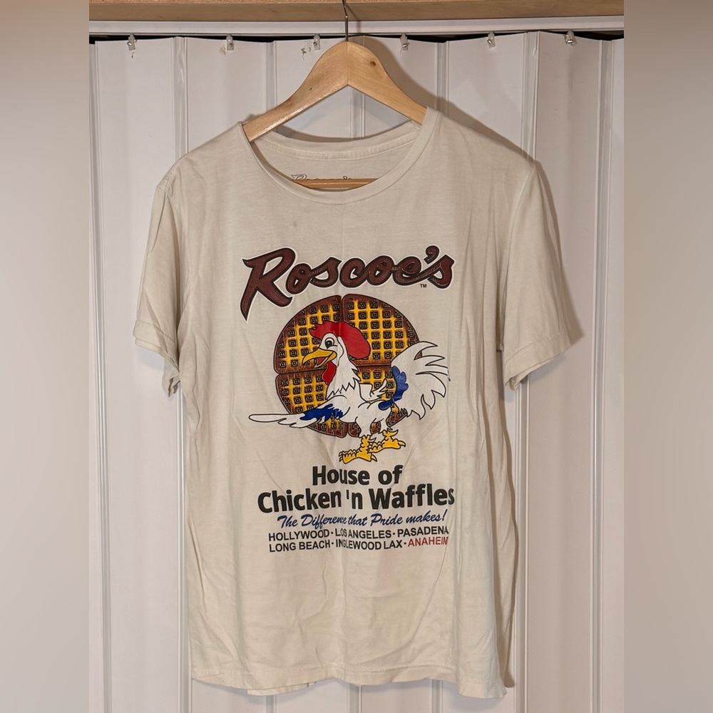 Roscoe's House of Chicken 'n Waffles Graphic Tee - Cream with Multicolor Print